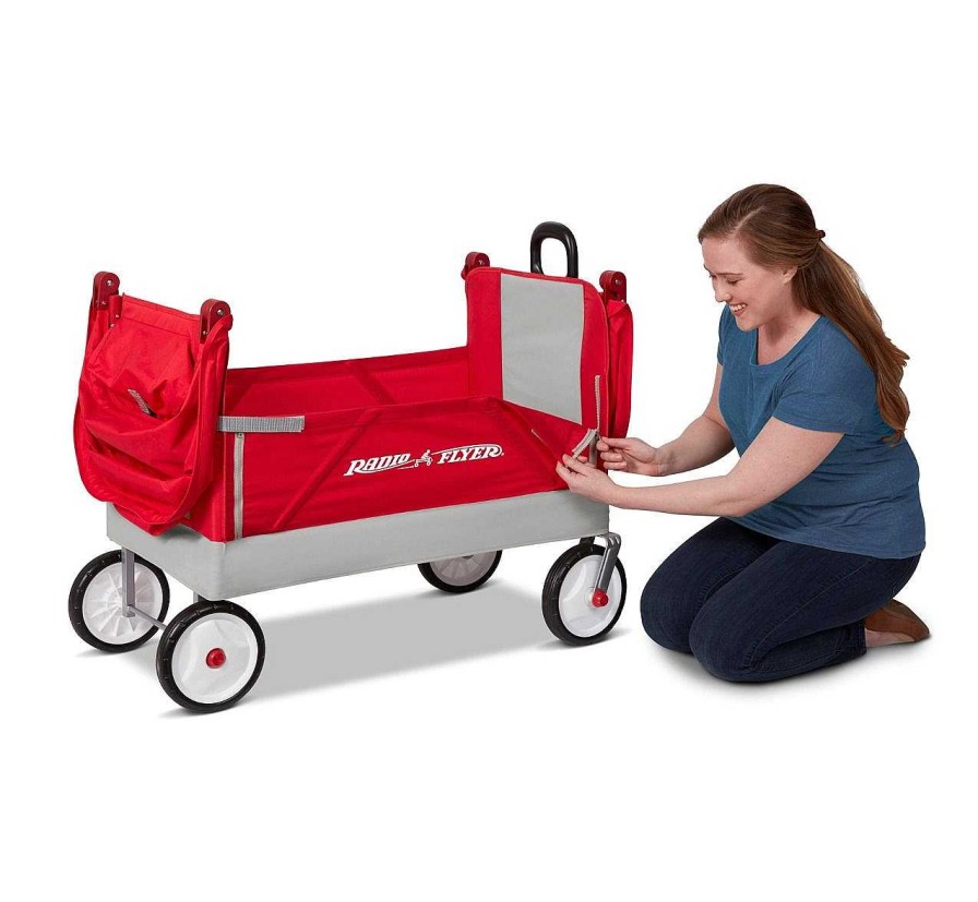 Toys And Accessories Radio Flyer | Dual Canopy Family Wagon