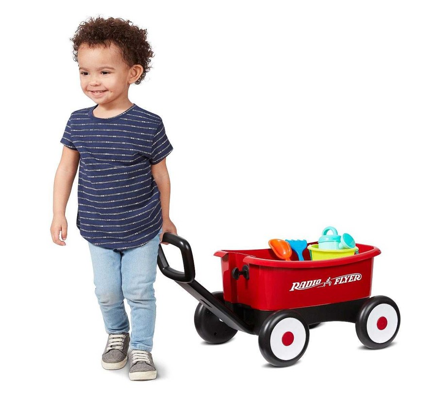 Toys And Accessories Radio Flyer | Push & Pull Walker Wagon With Garden Tools