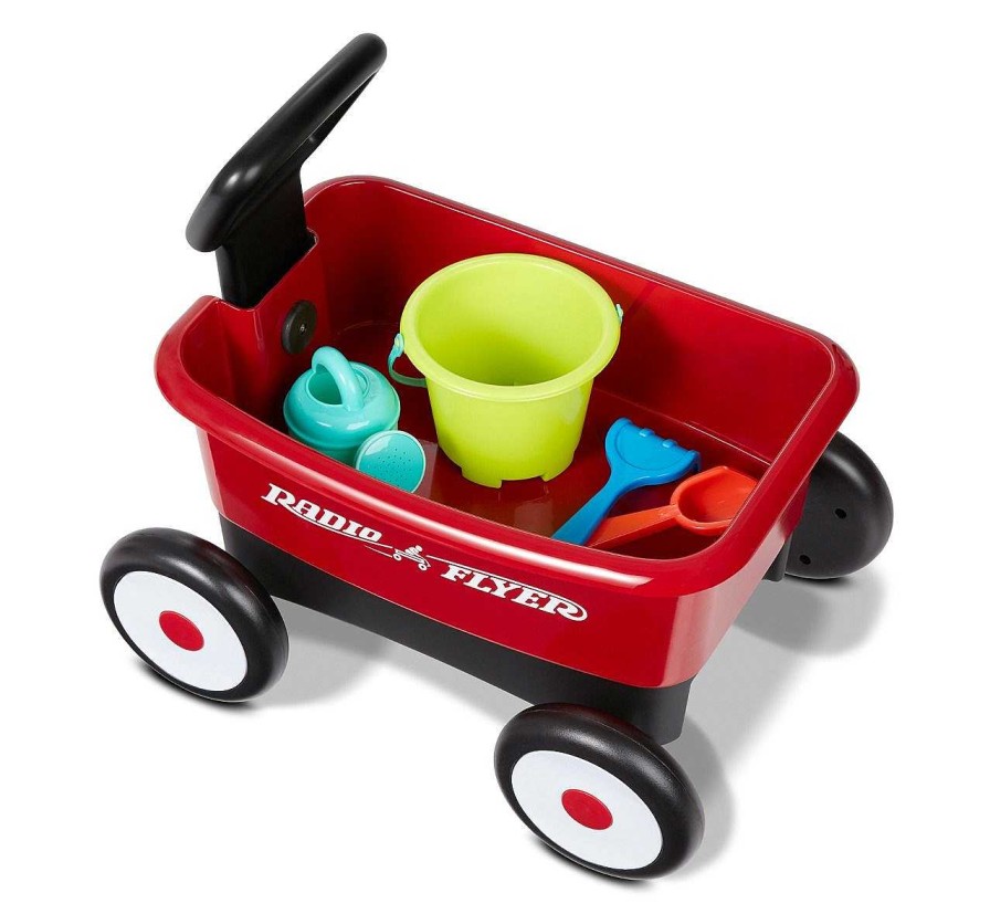 Toys And Accessories Radio Flyer | Push & Pull Walker Wagon With Garden Tools