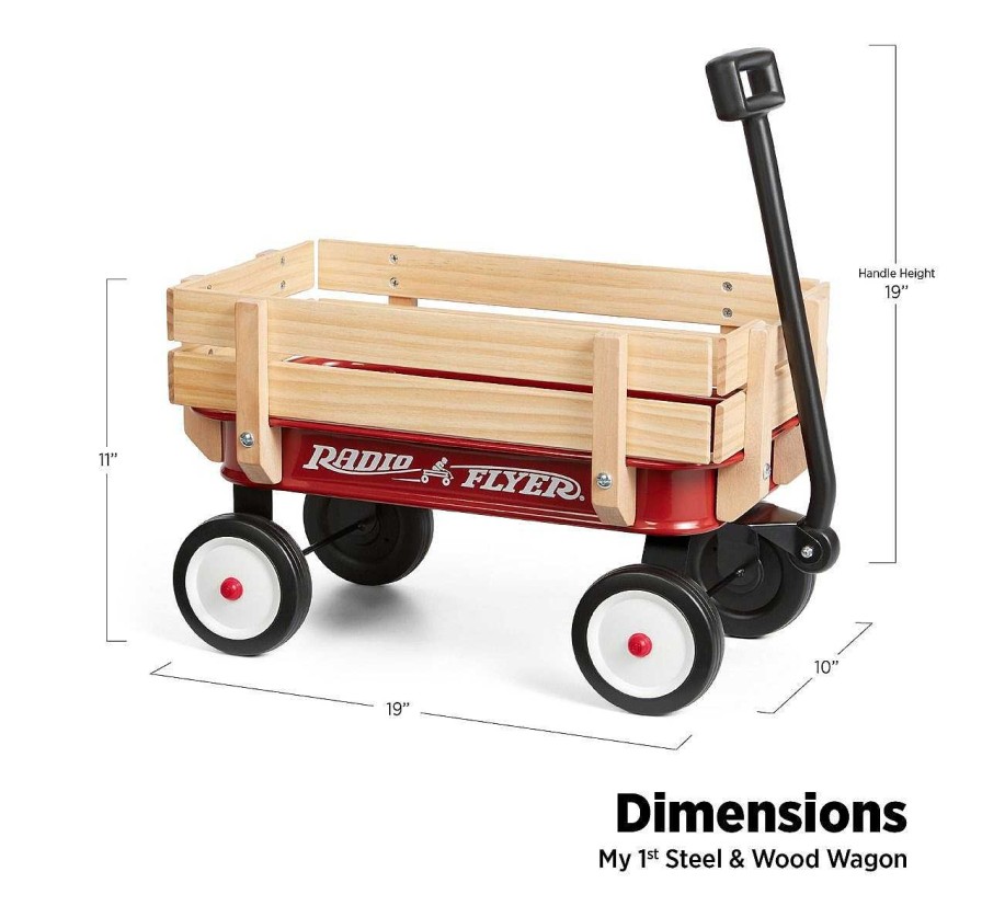 Toys And Accessories Radio Flyer | My 1St Steel & Wood Wagon With Teddy Bear