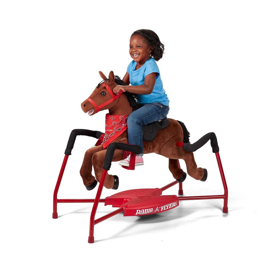 Toys And Accessories Radio Flyer | Chestnut: Plush Interactive Spring Riding Horse